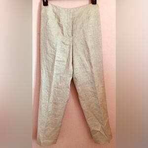 Talbots linen tan light gold shimmer pants size 8